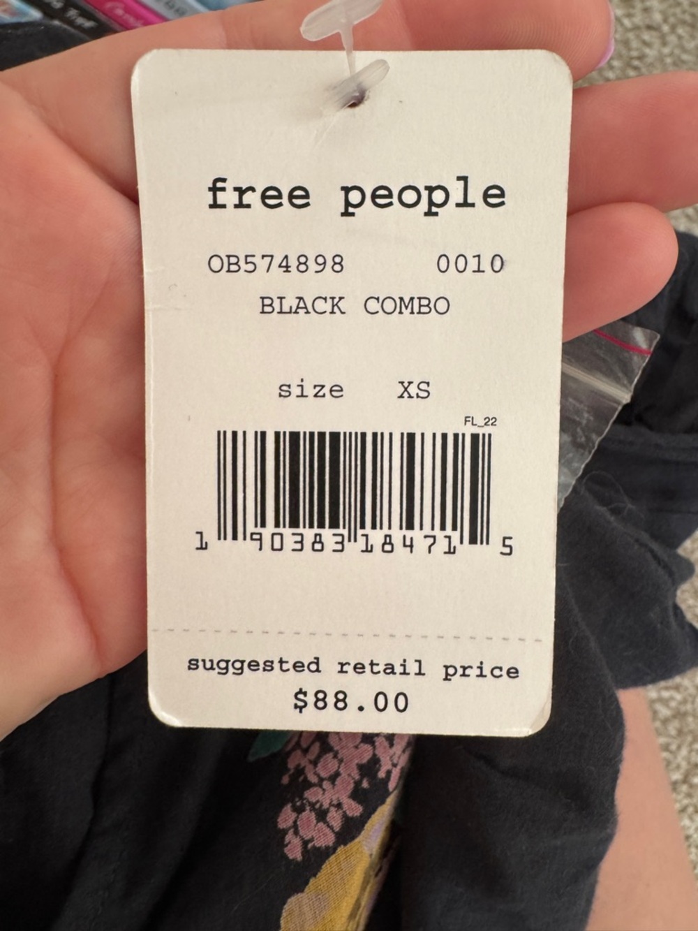 Free People Black Sheer Floral Embroidered Blouse - Picture 2 of 2